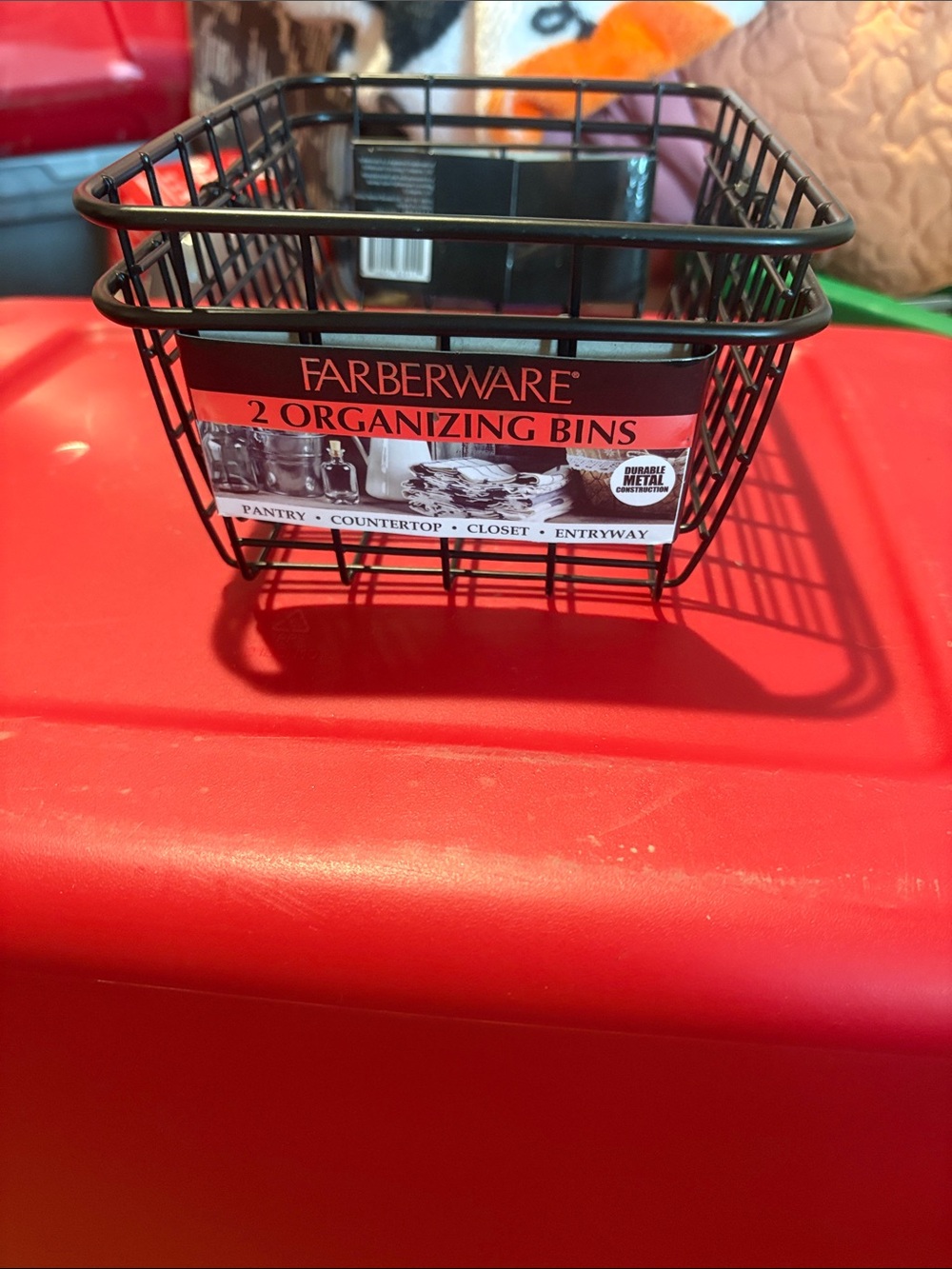 Farberware Black Metal Wire Organizing Bins - Set of 2